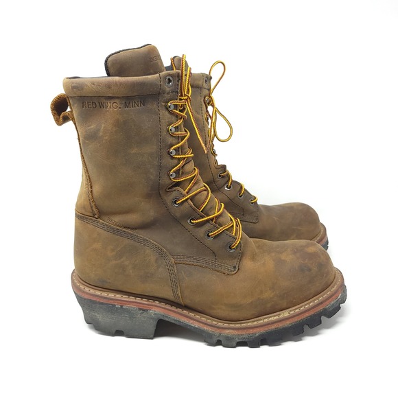 Red‎ Wing 2219 Logger Max Waterproof Vibram Sole Leather Work Boots Mens 9D